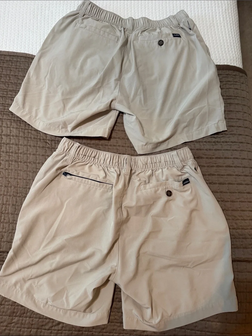 chubbies Light Khaki Elastic-Waist Athletic Shorts 2 pairs